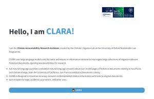 Screenshot for homepage of CLARA